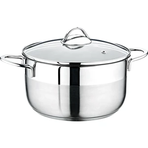 Oms Collection 2050 - 2 Parça -Cam Kapaklı, Paslanmaz Çelik, Indüksiyonlu Ocak Uyumlu 22X12 cm - 4,3 Litre Tencere