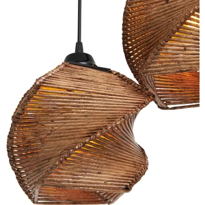 Hmy Design Popart 3'Lü Ahşap Avize - Kahverengi