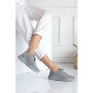 Kadın Triko Sneaker Bağcıklı Çorap Bileklik Detaylı Spor Ayakkabı 017