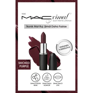 MAC DAHA YOĞUN RENKLERDE Smoked Purple M·A·CXIMAL Silky Matte Lipstick Nemlendirme Etkili Ruj