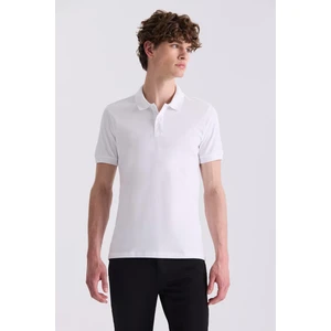 Beyaz Slim Fit Polo Yaka T-Shirt