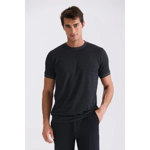 Siyah Slim Fit Bisiklet Yaka T-Shirt