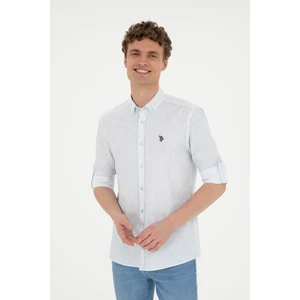 U.S. Polo Assn. Erkek Mavi Gömlek Desenli 50288670-VR036