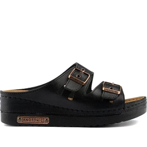 Roy Jones Kadın Ortopedik Anatomik Tabanlı Konfor Modeli Çift Bantlı Tokalı Rahat Dışarı & Ev Içi Terliği