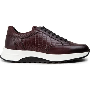 Deri Bordo Erkek Sneaker Ayakkabı - 01984MBRDE01