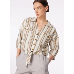 Fabrika Comfort Çok Renkli Kadın V Yaka Geniş Fit Gömlek Fc4Sl-Gml0210