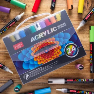 Posca Su Bazlı Arkilik Markör Kalem Seti 4mm 24 Renk Marker