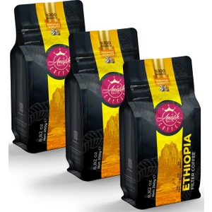Anisah Coffee Etiyopya Filtre Kahve Moka Pot Öğütüm 3X250G|Orta Kavrum Arabica