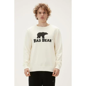 Bad Bear Logo Crewneck Erkek Beyaz Sweatshirt 22.02.12.007-C108