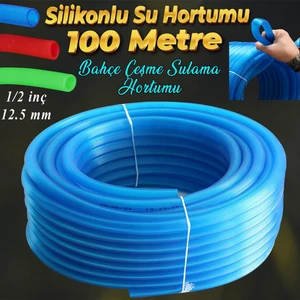 Bahçe Çeşme Su Hortumu İç Çap 1/2 Naturel Silikonlu Sulama Araç Yıkama Hortum 100 Metre