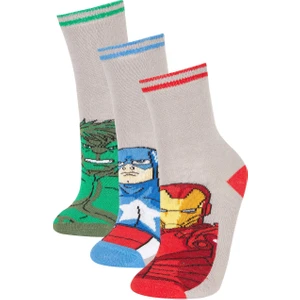 Erkek Çocuk Marvel Avengers 3'lü Pamuklu Uzun Çorap A6398A8NS