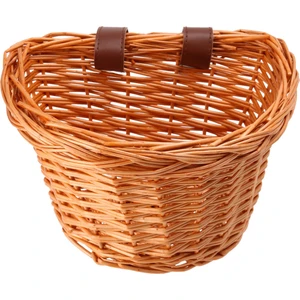 Hasır Bisiklet Sepeti Çocuk Bisiklet Ön Gidon Montaj Sepeti El Dokuma Rattan Depolama Sepeti, S (Bal Rengi) (Yurt Dışından)