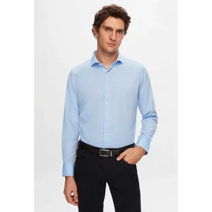 Atilla Özer Dormen Classics Kolay Ütülenebilir Slim Fit Dar Kesim Klasik Yaka Cepsiz Erkek Gömlek