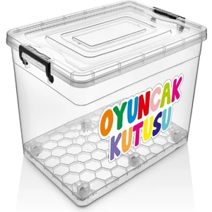 Oyuncak Saklama Kutusu 20 Lt Düzenleyici Çocuk Odası Dolap Içi Kilitli Baskılı Oyuncak Saklama Kabı büyük boy