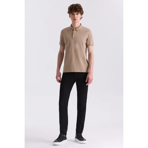 Bej Slim Fit Polo Yaka T-Shirt