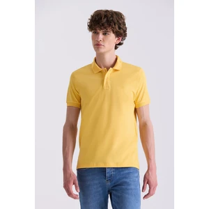 Sarı Slim Fit Polo Yaka T-Shirt