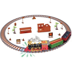Tamamen Birleştirilmiş Raylı Retro Tren Noel Sahnesi Püskürtülebilir Tren Elektrikli Raylı Oyuncak (Yurt Dışından)