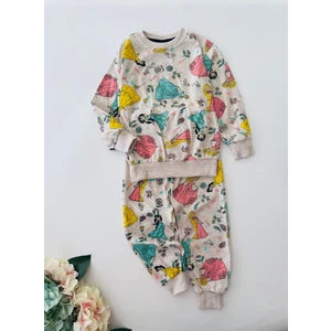 Miniğimin Cicileri Prenses Karakterli Penye Pijama Takımı - Vizon