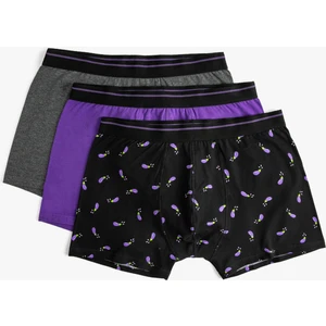 3'lü Boxer Seti Baskılı Çok Renkli