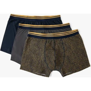 3'lü Boxer Seti Geometrik Desenli Çok Renkli