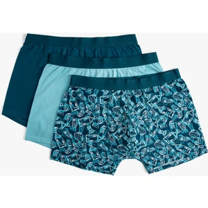 3'lü Boxer Seti Soyut Baskılı Çok Renkli