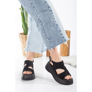 Dicle Stil June Platform Taban Nude Süet Kadın Sandalet