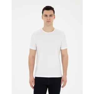 Pierre Cardin Erkek Beyaz Slim Fit Basic Tişört 50280751-VR013