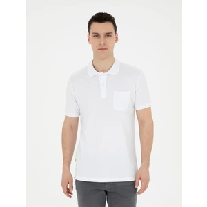 Pierre Cardin Erkek Beyaz Regular Fit Basic Tişört 50280753-VR013