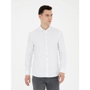 Pierre Cardin Erkek Bej Slim Fit Uzun Kollu Gömlek 50289388-VR011
