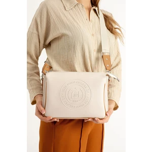 Just Polo Kadın Üç Bölmeli 3 Gözlü Lakoste Kumaş Çapraz ve Omuz Çantası 29X20CM PBU6060