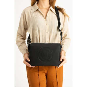 Just Polo Kadın Üç Bölmeli 3 Gözlü Lakoste Kumaş Çapraz ve Omuz Çantası 29X20CM PBU6060