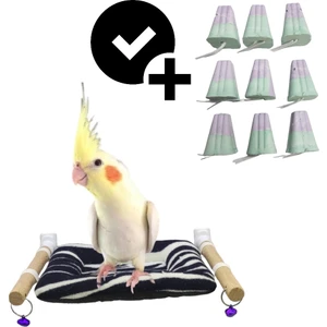 Ozzi Petshop Sultan Papağanı Oyuncak Yatak+10 Adet Sultan Papağanı Mineralli Kemirme Taşları