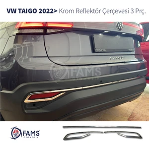 Fams Otomotiv Volkswagen Taigo Krom Reflektör Çerçevesi 3 Prç. 2022>  Paslanmaz Çelik