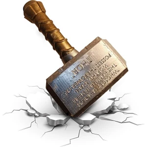 Thor'un Çekici Mjolnir Marvel Thor Çekiç - Büyük Boy - 25X15CM