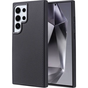 Case 4u Galaxy S24 Ultra Kılıf Magsafe Şarj Özellikli Karbon Fiber Görünümlü Troy Kapak Siyah