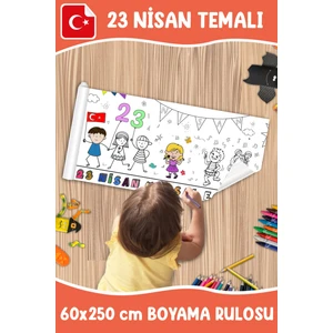 23 Nisan Temalı Dev Boyama Rulosu 60x250 CM