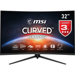 31.5" OPTIX G321CQP 2560X1440 (WQHD) CURVED 1000R VA 165HZ 1MS FREESYNC PREMIUM GAMING MONITOR