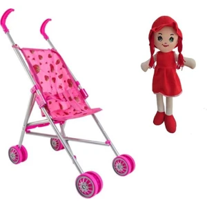Metal Baston Puset 50 cm Bez Bebekli Metal Puset ve Oyuncak Bebek