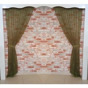 Figen Perde Tül Fon Perde Haki Yeşil Renk 1/3 Sık Pileli Dikim