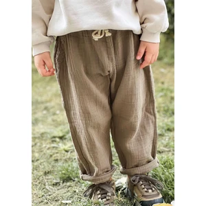 Müslin Pantolon Koyu Bej