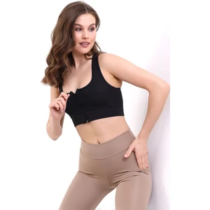 Crop Pedli Destekli Dolgulu Önü Fermuarlı Spor Sütyeni
