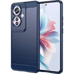 Oppo RENO11 F Için Yumuşak Karbon Fiber Fırçalanmış Tpu Telefon Kılıfı - Mavi (Yurt Dışından)