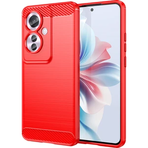 Oppo RENO11 F Için Yumuşak Karbon Fiber Fırçalanmış Tpu Telefon Kılıfı - Kırmızı (Yurt Dışından)
