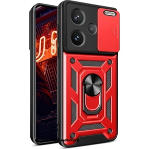 M.TK Moveteck Xiaomi Redmi Note 13 Pro Plus Kılıf Kamera Korumalı Sürgülü Yüzüklü Armor Military Tank Kızaklı Kapak