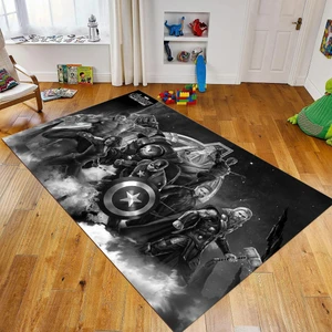 Viyana Home Dijital Baskılı Kaymaz Taban Yıkanabilir Çocuk Odası Oyun Halısı, V-Çocuk-39-Gri,