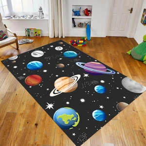 Viyana Home Dijital Baskılı Kaymaz Taban Yıkanabilir Çocuk Odası Oyun Halısı, V-Çocuk-38-Antrasit,