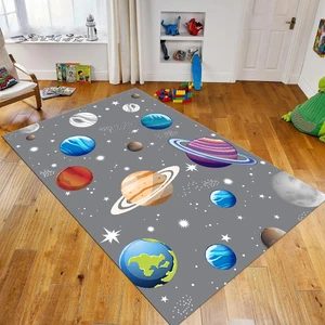 Viyana Home Dijital Baskılı Kaymaz Taban Yıkanabilir Çocuk Odası Oyun Halısı, V-Çocuk-38-Gri,