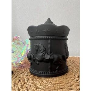 Love Candle Dekor Atlıkarınca Kutusu, Turuncu Atlıkarınca Kapaklı Kutusu, Dekoratif Kutusu, Carousel