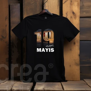 Crea Eymer Wear 19 Mayıs Özel Tasarım Atatürk Anıtkabir Baskılı Siyah Tişört