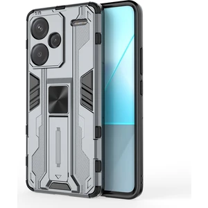 4U Sky Xiaomi Redmi Note 13 Pro+ 5g Kılıf Pc + Tpu Çift Katmanlı Kickstand Telefon Kapağı-Gri (Yurt Dışından)